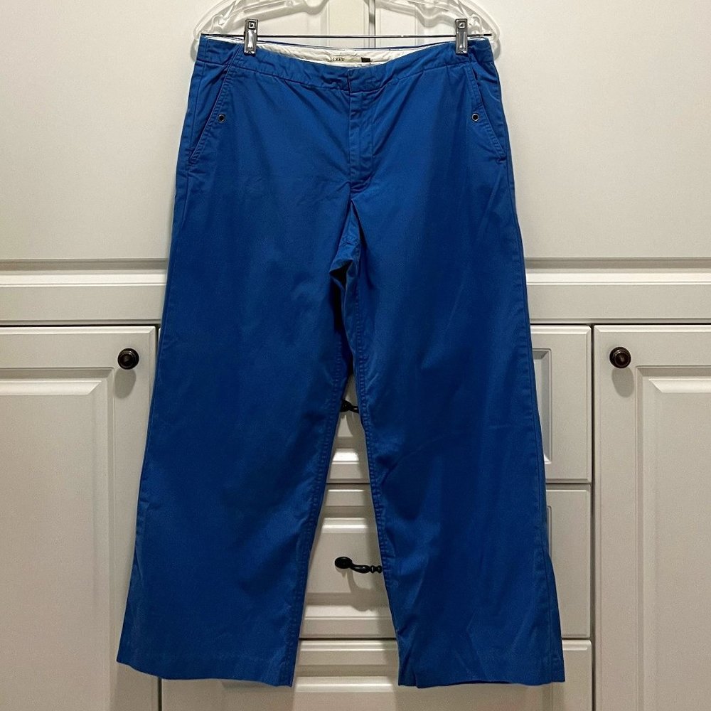 J. Crew Blue Distressed casual cotton ankle cropped pants - Picture 2 of 6